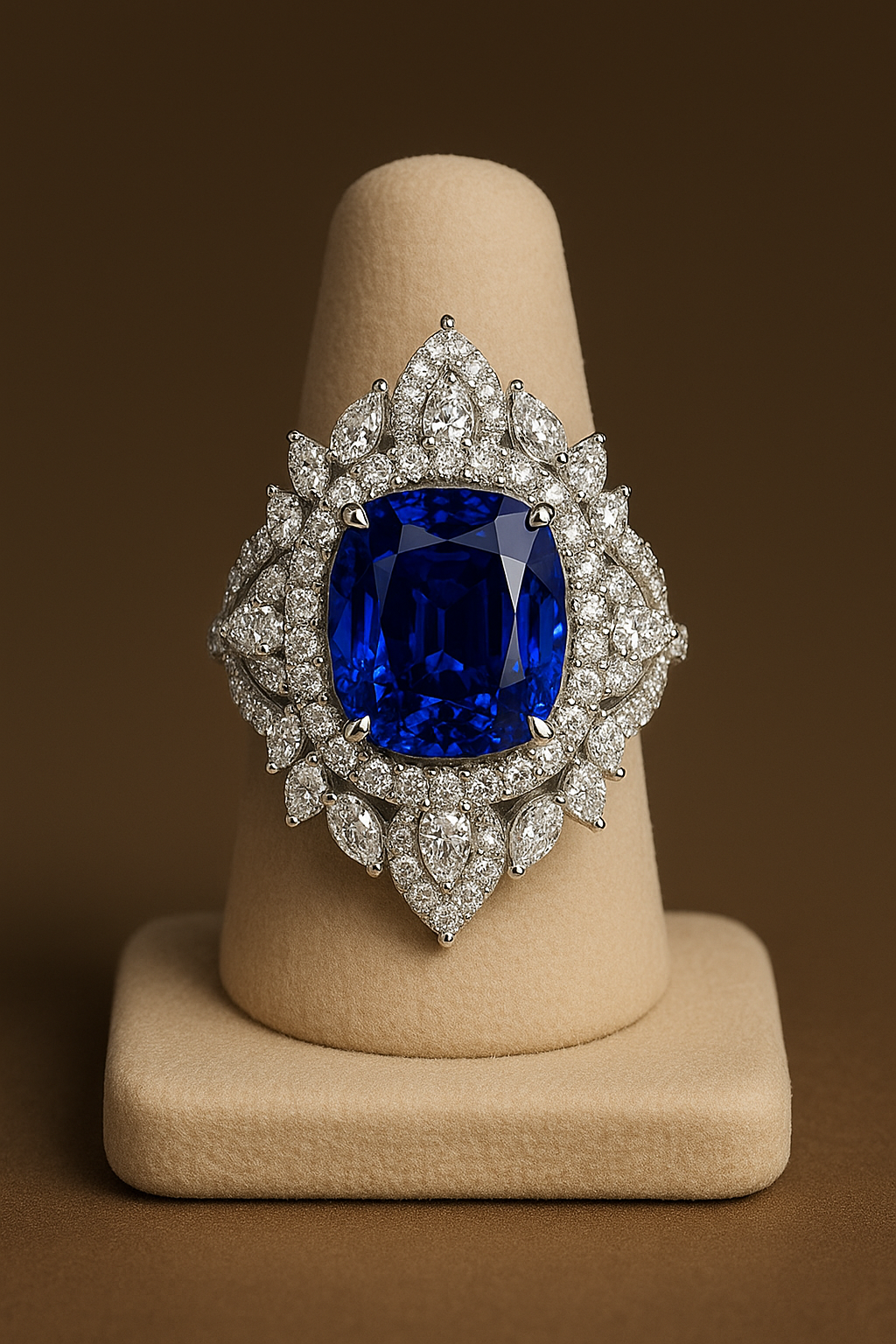 Rufianor - White Gold (18K) Ring, with Natural Diamonds and Natural Sapphire