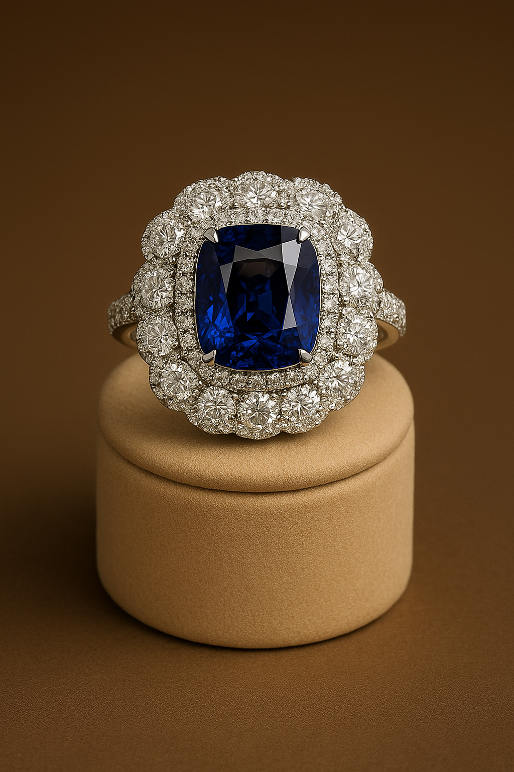 Sertorianus - White Gold (18K) Ring, with Natural Diamonds And Natural Sapphire