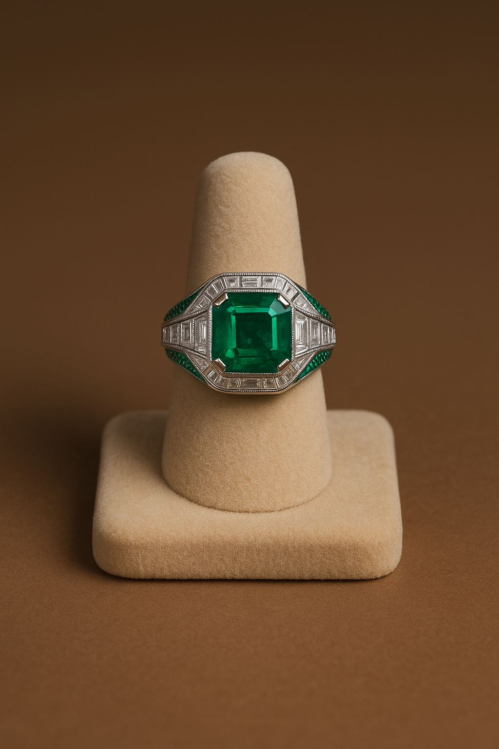 Clodianor - White Gold (18K) with Natural Diamonds and Natural Emeralds