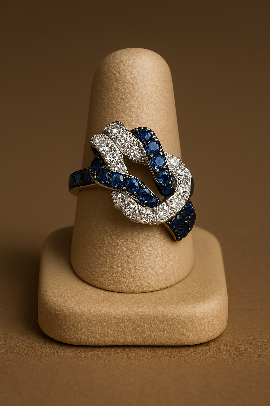 Jovarianus - White Gold (18K) Ring, with natural diamonds and naturals sapphires