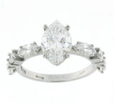 2.01 ct D IF + 1.20 ct D-E IF-VVS Natural Diamond Marquise Ring in 18K White Gold
