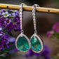 Domitia - White Gold (18K) Natural Emerald and Naturals Diamonds  Earrings