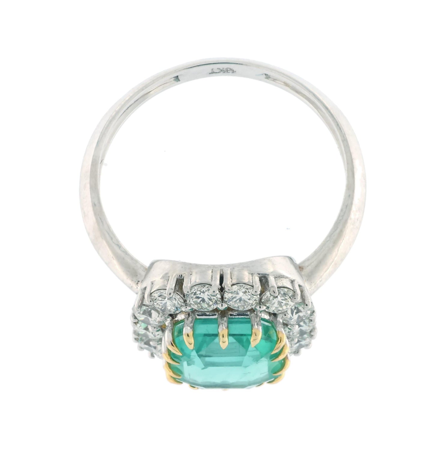 2.64 ct Natural Emerald Ring with 0.84 ct Diamond Accents