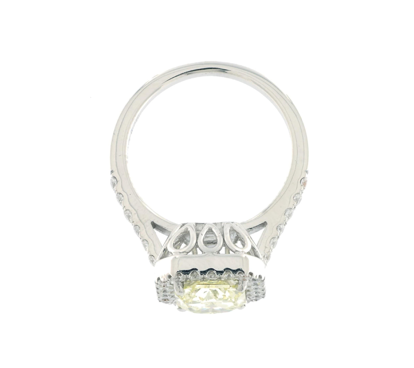 1.51 ct Fancy Yellow Diamond Ring with 0.56 ct E-F VS1 White Diamond Accents