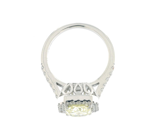 1.51 ct Fancy Yellow Diamond Ring with 0.56 ct E-F VS1 White Diamond Accents
