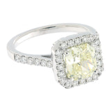 1.51 ct Fancy Yellow Diamond Ring with 0.56 ct E-F VS1 White Diamond Accents