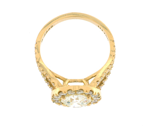 1.54 ct E VVS1 + 0.95 ct E-F VVS1 Diamond Ring in 18K Yellow Gold
