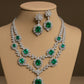Aurelianus - Necklace and Earrings  White Gold( 18k) with Natural Diamonds and Natural Emeralds