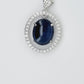 Vesta -  White gold (18k) pendant with naturals diamonds and natural sapphires