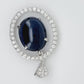 Vesta -  White gold (18k) pendant with naturals diamonds and natural sapphires