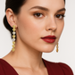 Lucilla - Yellow Gold (20k) Earrings with White and Yellow Naturals Diamonds.