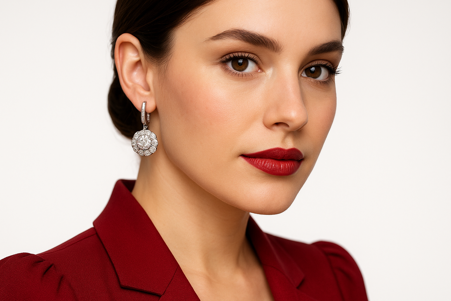 Messalina - White Gold (18K) and Natural Diamond  Earrings
