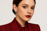 Aurelian - White and Yellow Golds Earings (18K) with Naturals Diamonds and Naturals Emeralds