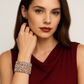 Crispina - Gold Bracelet (18K)  with Natural white , Colored Diamonds, Colored Natural sapphires, and Natural Emeralds