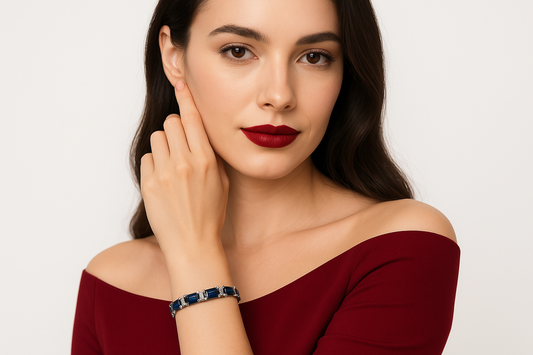 Hadrianus - White Gold Bracelet (18K) - Natural Sapphire with Natural Diamonds