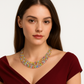 Cornelia - White Gold  (18k) Necklace with Natural White Naturals Diamonds and Colored Naturals Sapphires