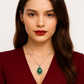Pompeia - White Gold (18K) Pendant with Natural Emerald