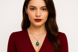 Pompeia - White Gold (18K) Pendant with Natural Emerald