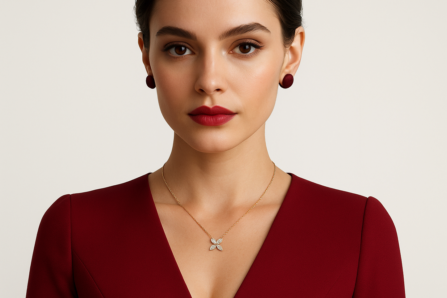 Aelia - Red Gold (18K) pentand with natural diamonds