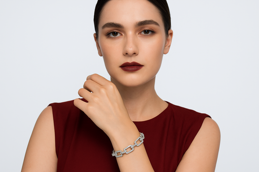 Silvanus - White Gold (18K) bracialet with Natural Diamonds