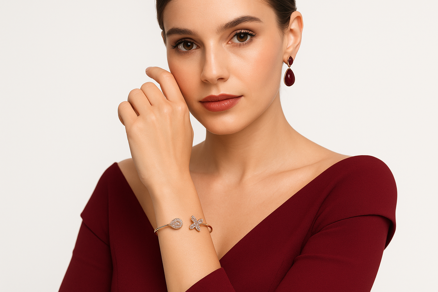 Augustan, Red Gold (18K) bracialet with Natural Diamonds