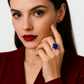 Tarquinia - White Gold (18K) ring, with natural diamonds and natural central zapphire