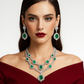 Aurelianus - Necklace and Earrings  White Gold( 18k) with Natural Diamonds and Natural Emeralds