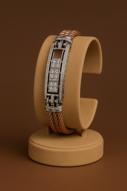 Dravianus - White Gold (18K) Bracialet with natural diamonds