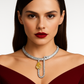 Domicianor - White Gold (18K) Necklace with Natural Diamonds and Natural Quartz