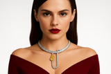 Domicianor - White Gold (18K) Necklace with Natural Diamonds and Natural Quartz
