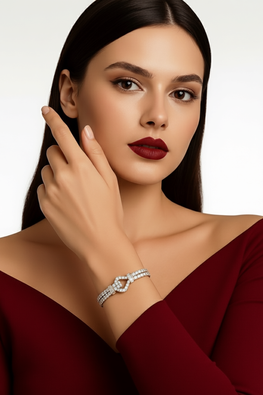 Valtorianus - White Gold (18K) Bracialet and Natural Diamonds