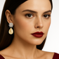 Maxentor - White Gold (18K) Earrings, with Natural Diamonds And natural Quartz