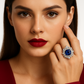 Rufianor - White Gold (18K) Ring, with Natural Diamonds and Natural Sapphire