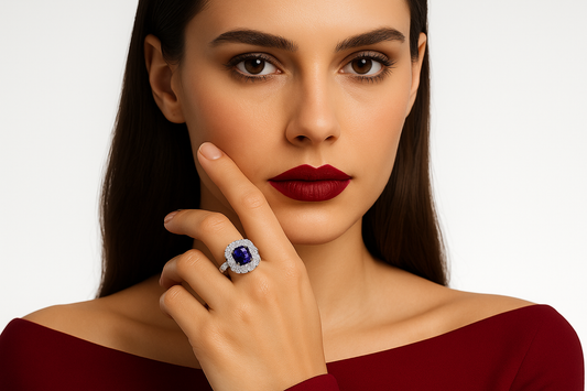 Sertorianus - White Gold (18K) Ring, with Natural Diamonds And Natural Sapphire