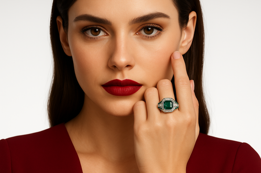 Clodianor - White Gold (18K) with Natural Diamonds and Natural Emeralds