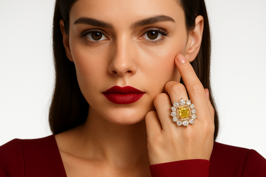 Vitrianor - White Gold (18K) Ring, with Natural Diamonds and Natural Quartz