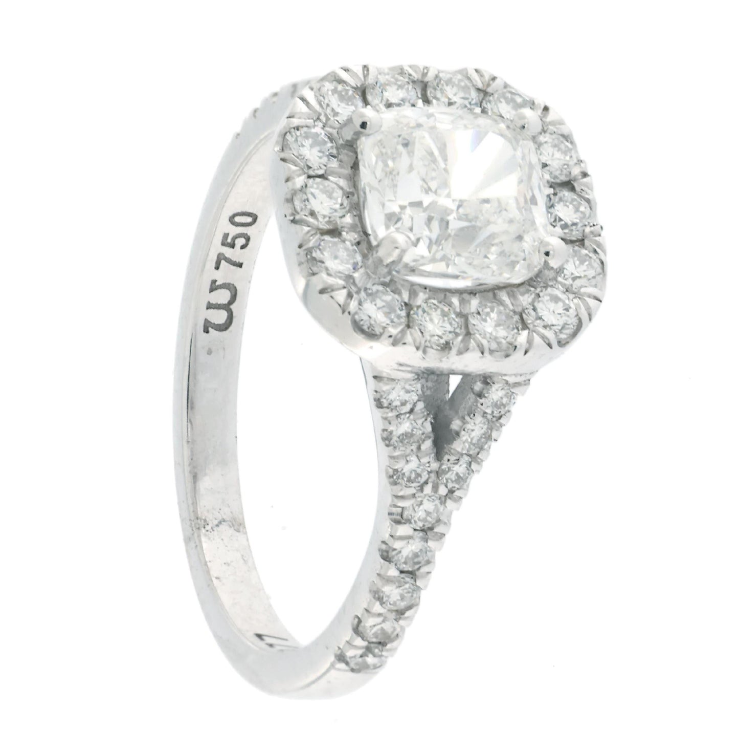 1.50 ct D IF + 0.48 ct E-F VS1 Natural Diamond Ring in 18K White Gold
