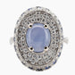 Claudia - White Gold (18K), with star natural sapphire center stone (imperial blue), and naturals diamonds