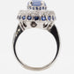 Claudia - White Gold (18K), with star natural sapphire center stone (imperial blue), and naturals diamonds