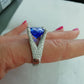 Tarquinia - White Gold (18K) ring, with natural diamonds and natural central zapphire