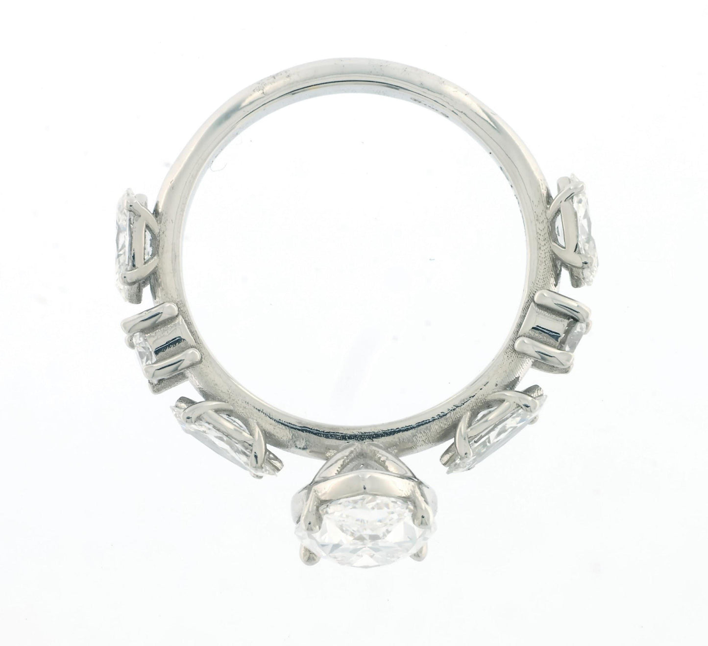 2.01 ct D IF + 1.20 ct D-E IF-VVS Natural Diamond Marquise Ring in 18K White Gold