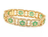 12.45 ct 18kt gold 17.5 cm D-E diamonds + natural emeralds