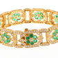 12.45 ct 18kt gold 17.5 cm D-E diamonds + natural emeralds