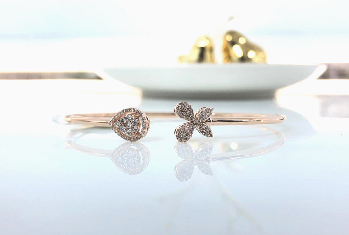 Augustan, Red Gold (18K) bracialet with Natural Diamonds