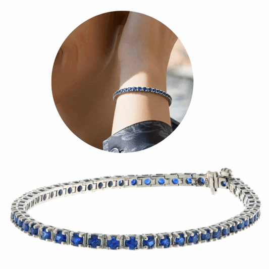 5.6 ct Royal Blue Ceylon Sapphire Bracelet - Natural Untreated