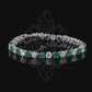 Minerva - Bracelet  in White Gold (18K) , Natural Diamonds and Natural Emerald